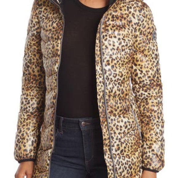 NOIZE Lightweight Cheetah Puffer Jacket XL - Picture 2 of 5